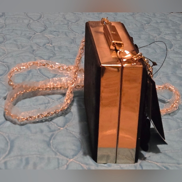 INC Adlee Clutch Black Floral Embellished Crossbody NWT - Picture 5 of 15